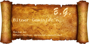 Bitner Geminián névjegykártya